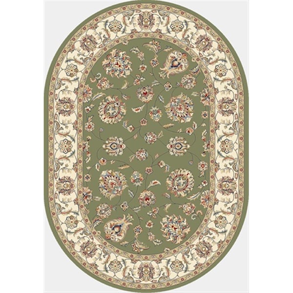 Dynamic Rugs Ancient Garden 6 ft. 7 in. x 9 ft. 6 in. Oval 57365-4464 Rug - Green/Ivory ANOV71057365446 - main
